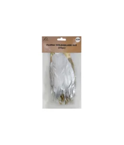 Gold & Silver Mixed Feathers 20pc