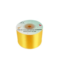 Gold Solid Colour Satin Ribbon 5cm