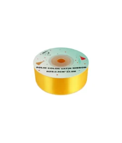 Gold Solid Colour Satin Ribbon 2.5cm
