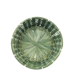 Green Bamboo Round Basket 27x12cm