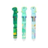 Green Dinosaur Multicolor Pen 10 colors Assorted