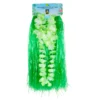 Green Flowered Hawaiian Grass Skirt Set 5pc