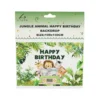 Green Jungle Animal Happy Birthday Backdrop 100x150cm