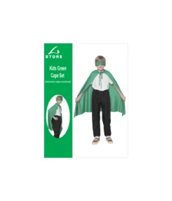 Green Kids Cape & Mask Set