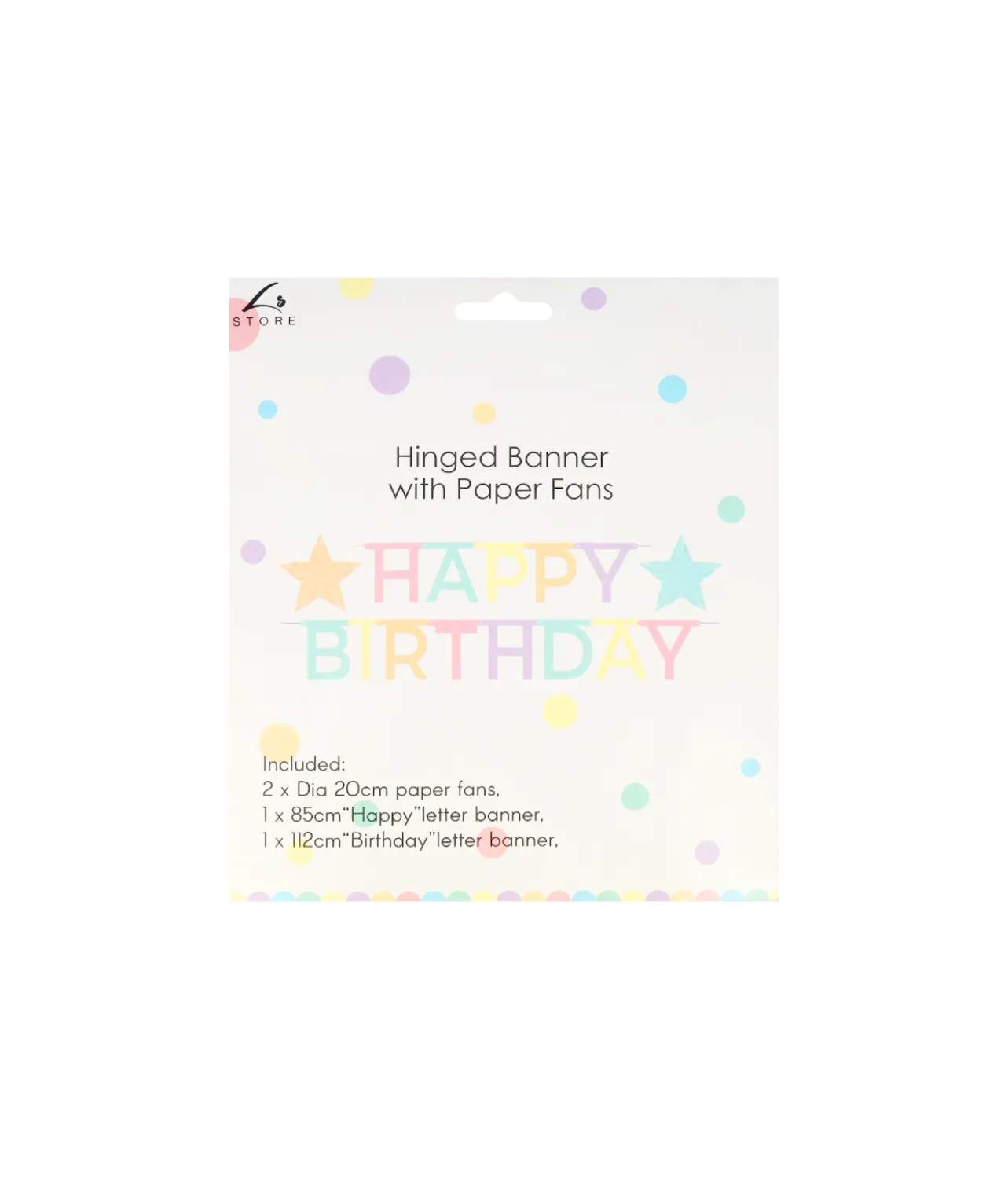 Happy Birthday Banner With Paper Fans