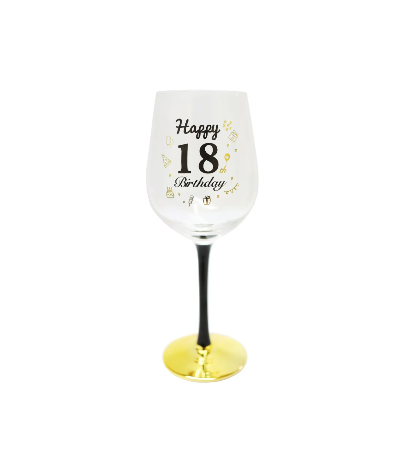 Happy 18 Birthday Wine Glass