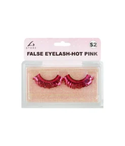 Hot Pink Metallic False Eyelashes