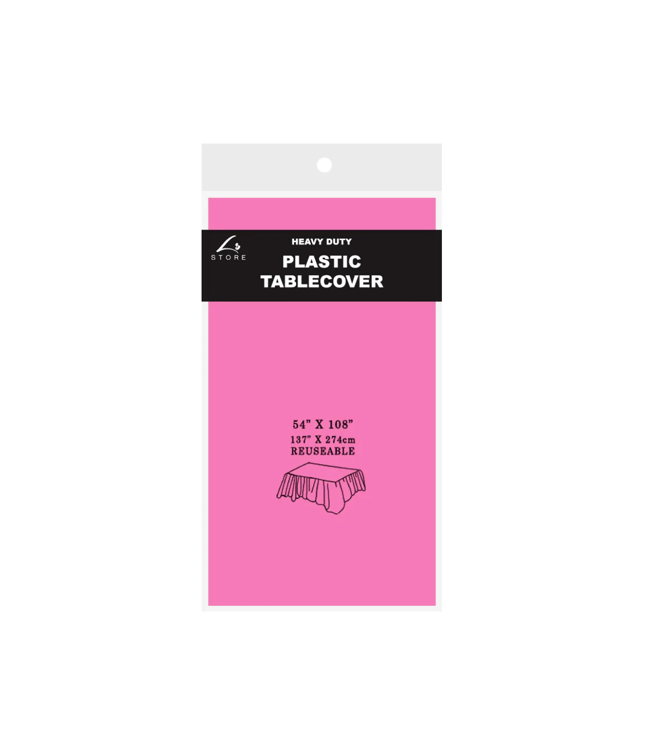 Hot Pink Plastic Tablecover 137x274cm