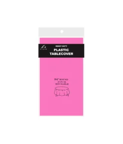 Hot Pink Round Plastic Tablecover 213x213cm