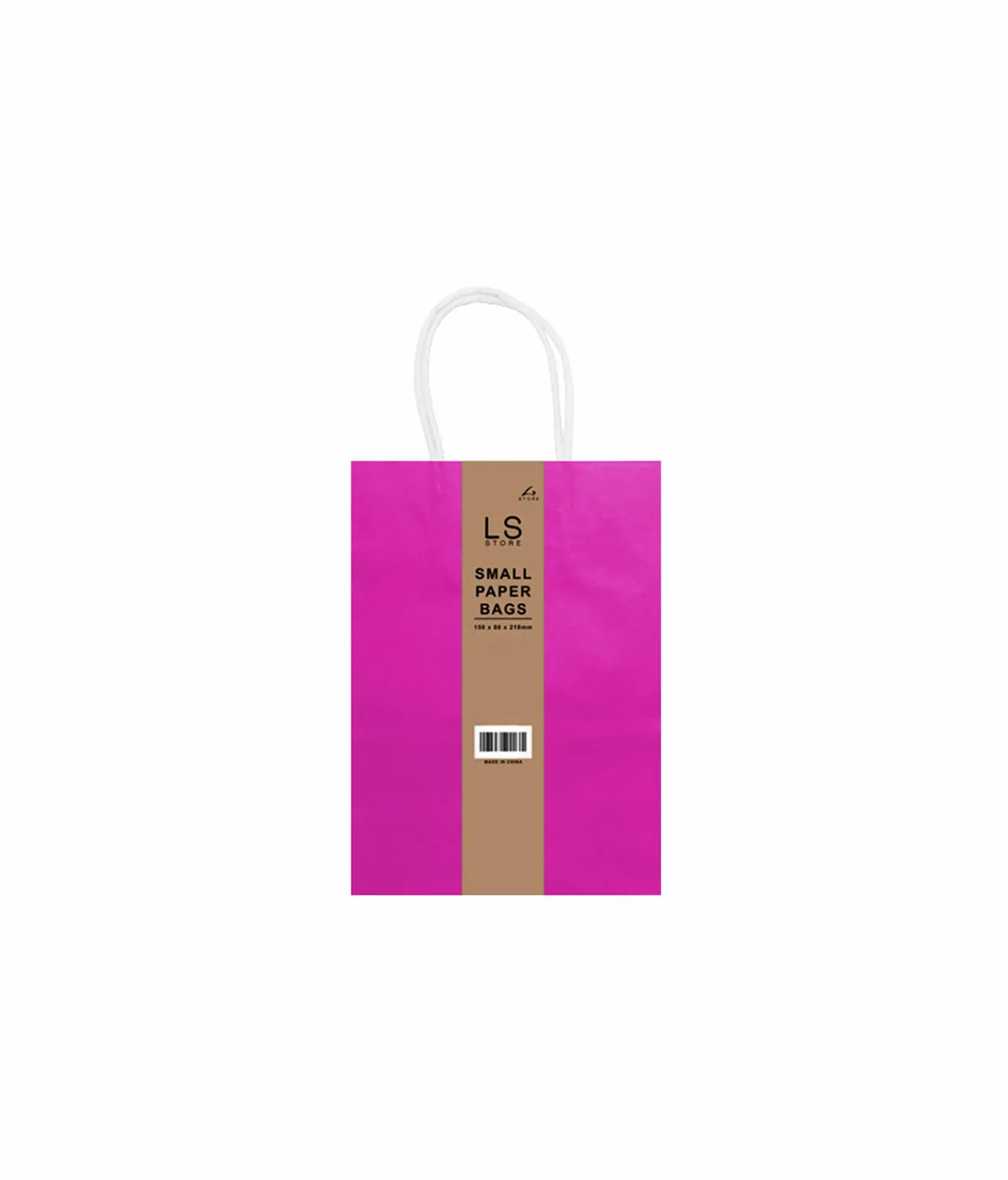 Hot Pink Small Paper Bag 4pcs