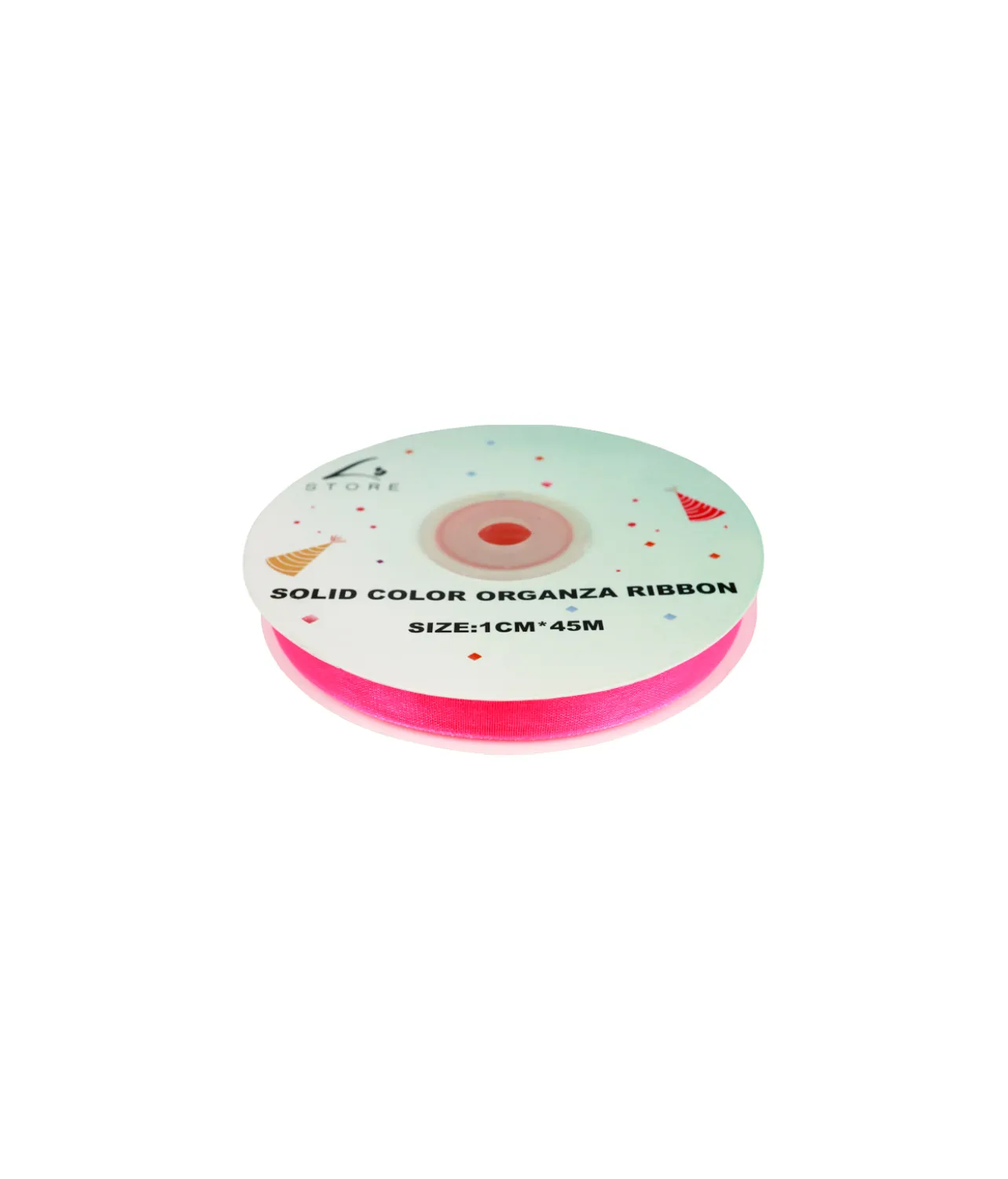 Hot Pink Solid Colour Organza Ribbon 1cm