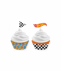Hot Wheels Cupcake Cases & Pick Set 24pc