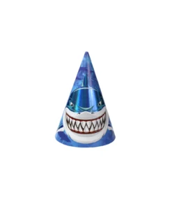 Iridescent Shark Paper Hats 12pk