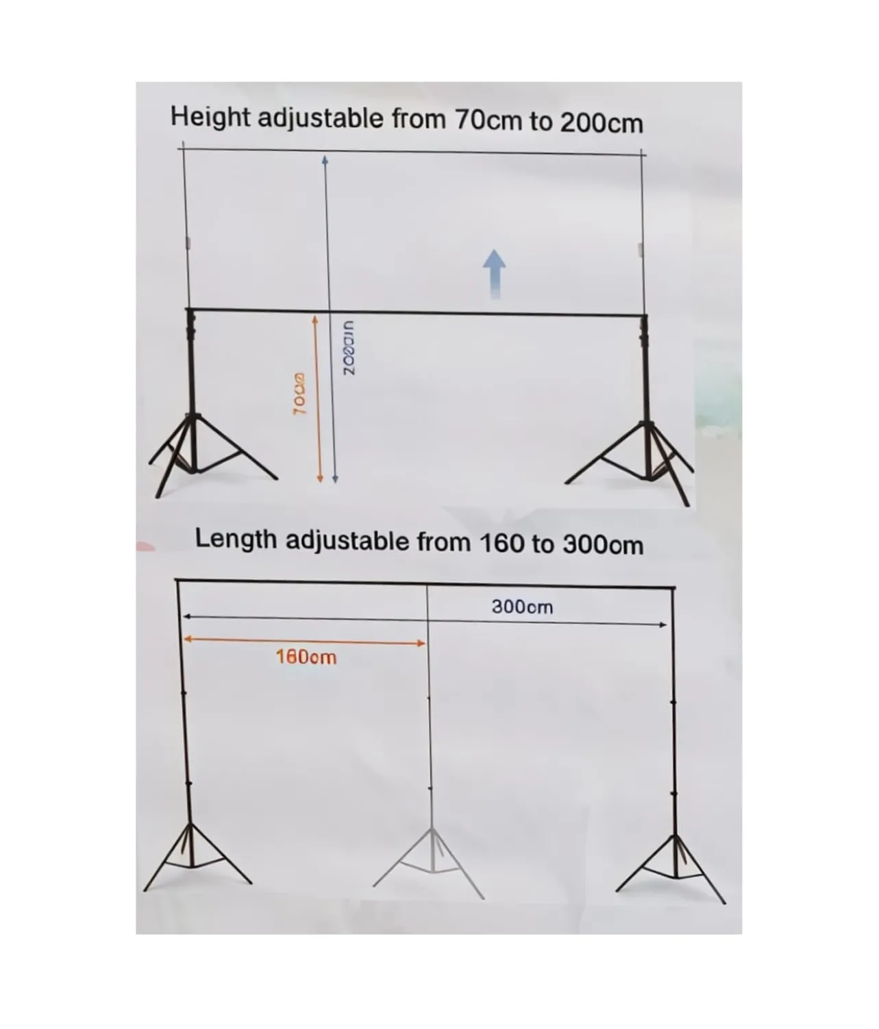 Iron Adjustable Backdrop Stand 2 x 3m