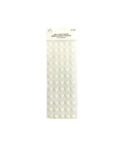 Ivory Heart Rhinestone Stickers 14mm 60pc
