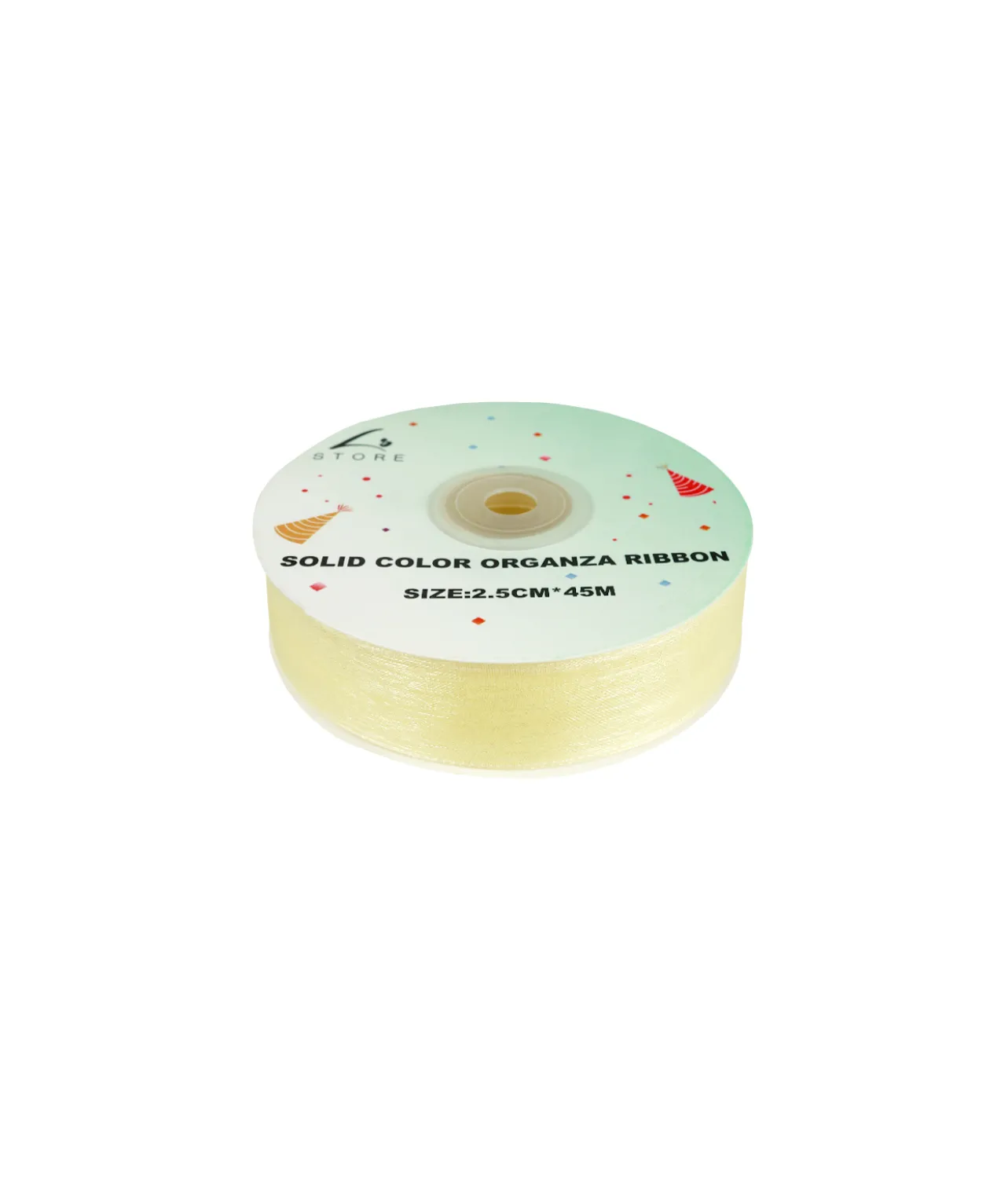 Ivory Solid Colour Organza Ribbon 2.5cm