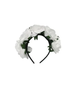 Jumbo Rose Headband White