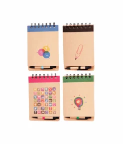 Kraft Notebook With Pen Assorted