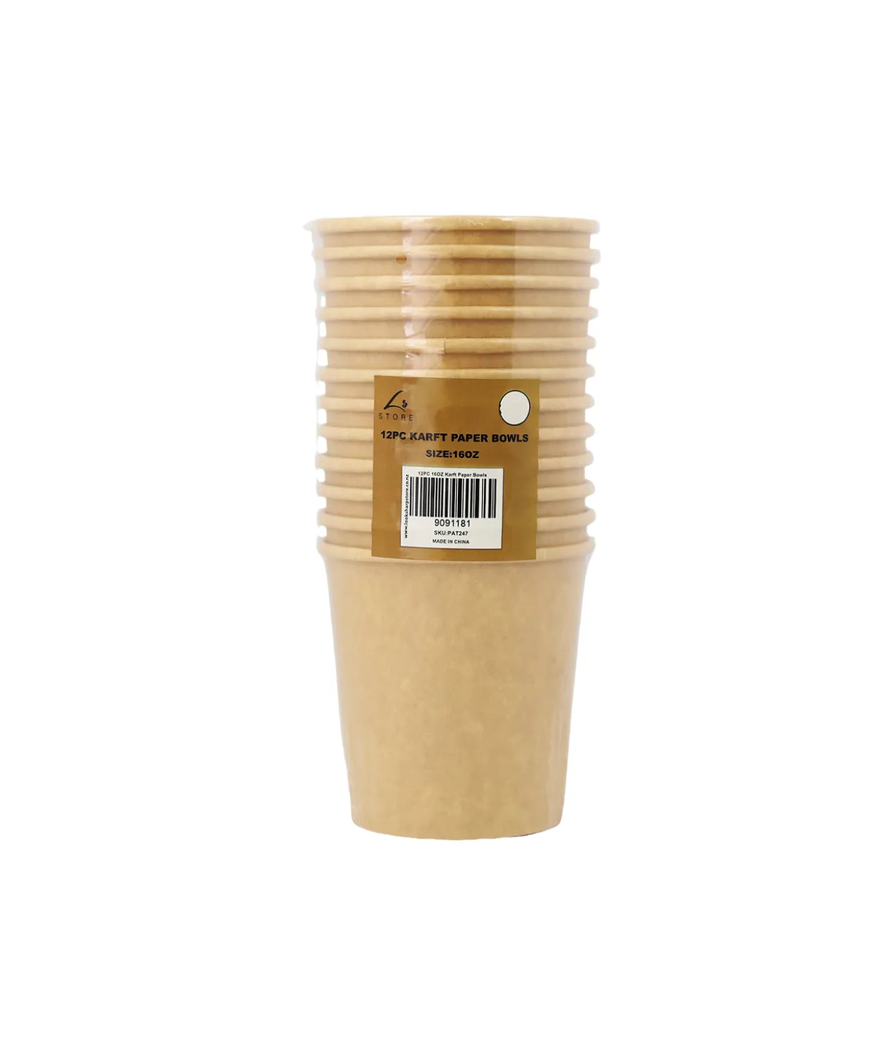 Kraft Paper Bowls 16oz 12pc