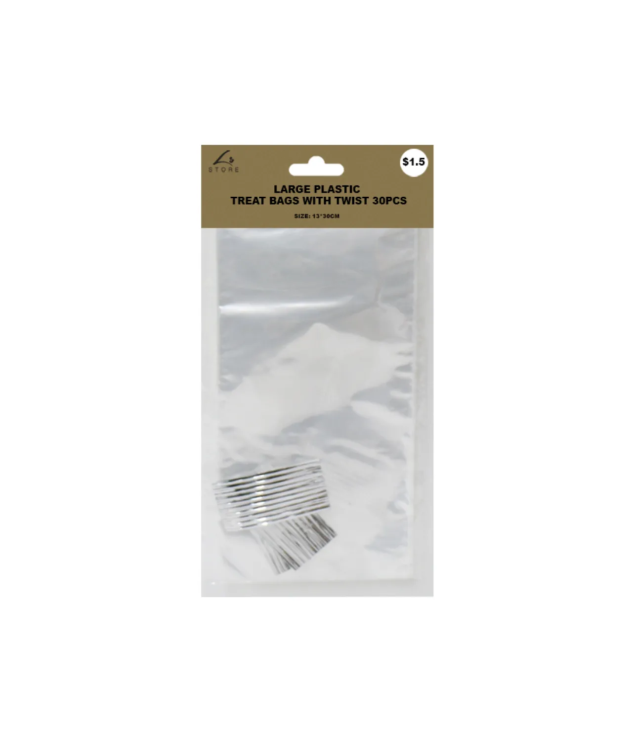 Large Plastic Treat Bag With Twist 30pc