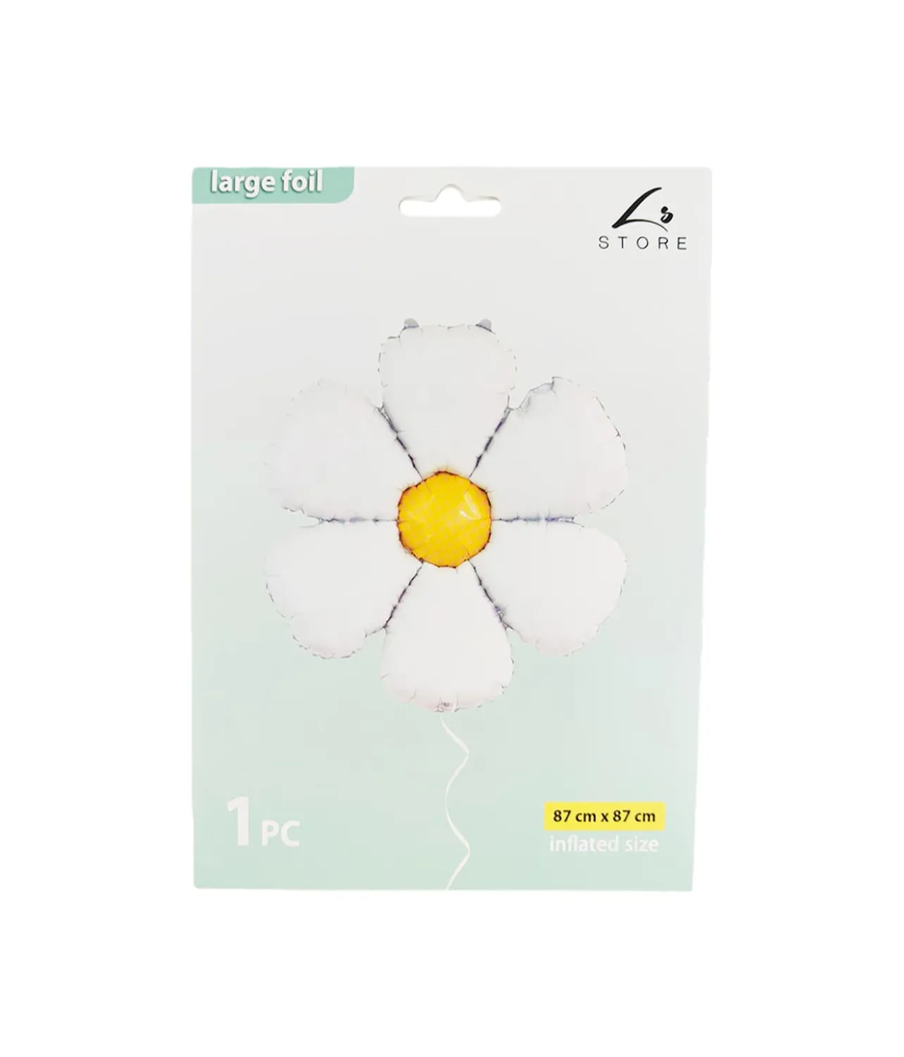 Large White Daisy Foil Balloon 87x87cm 1pc
