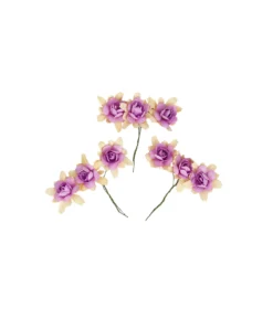 Lavender Artificial Craft Rose Flowers 9pc 4.5cm