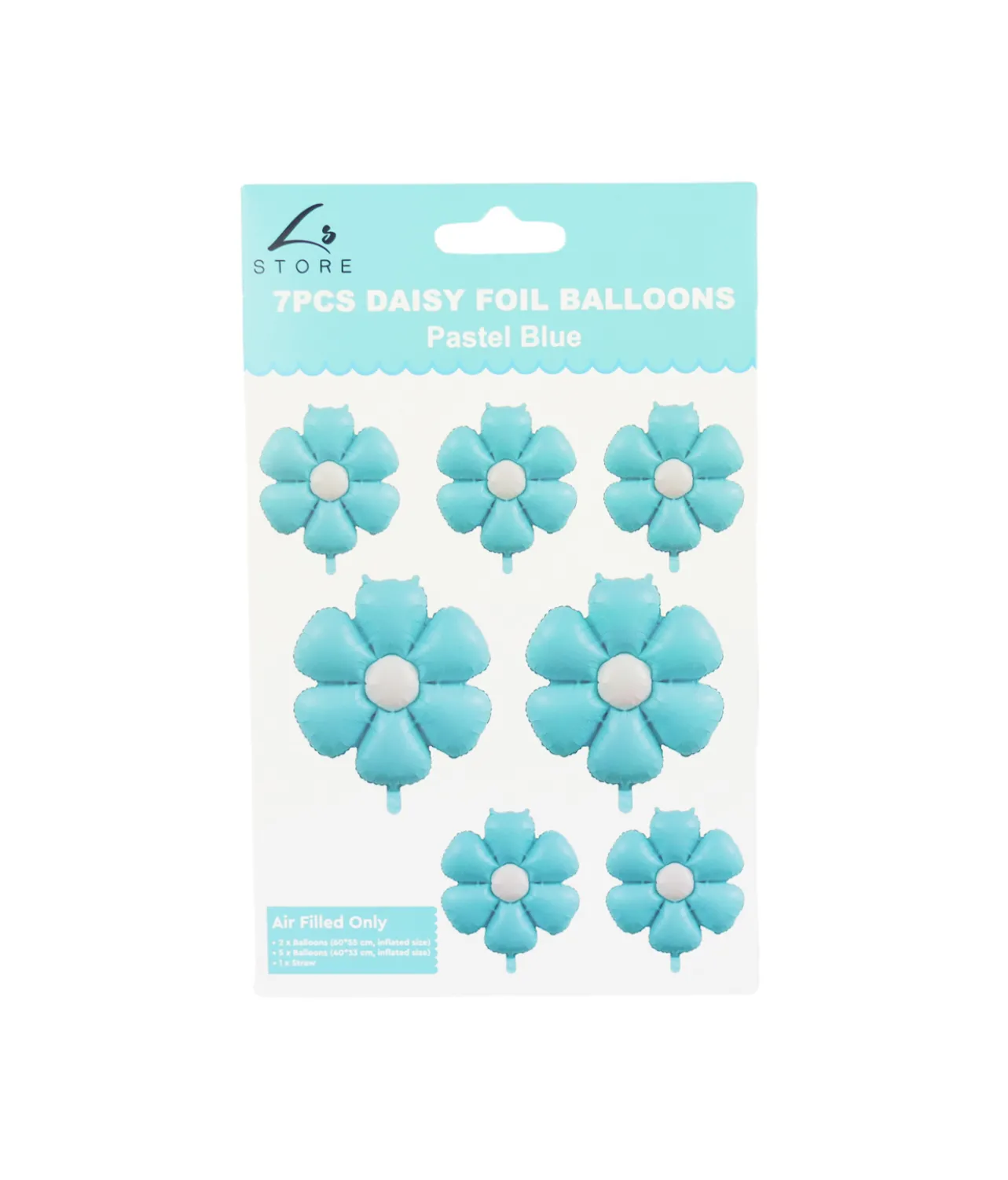 Light Blue Daisy Foil Balloon 7pc