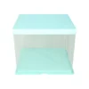 Light Blue Double Layer Transparent Cake Box 12in