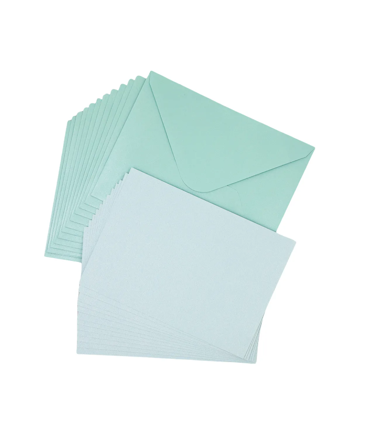 Light Blue Pearlised Cards & Envelopes Set 12pc