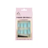 Light Blue Round Press On Nails 24pc