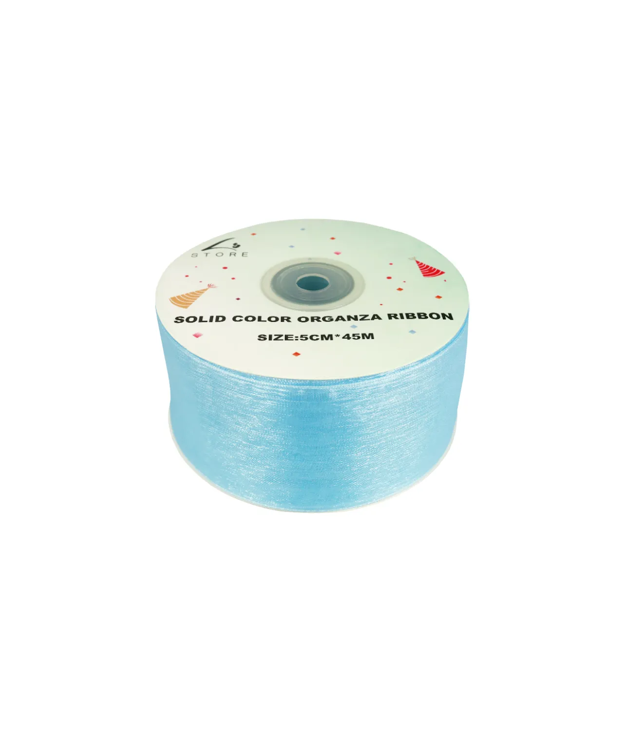 Light Blue Solid Colour Organza Ribbon 5cm