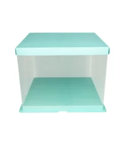 Light Blue Transparent Cake Box 10in