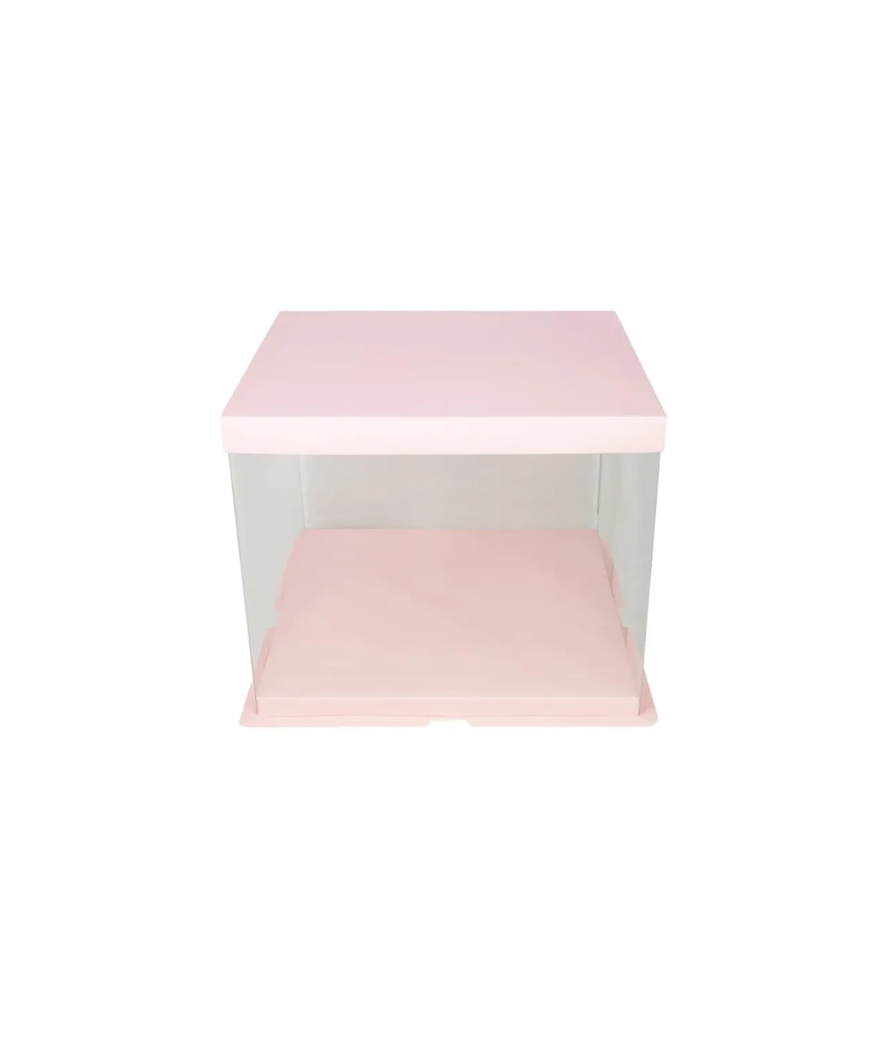 Light Pink Double Layer Transparent Cake Box 6in