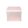 Light Pink Double Layer Transparent Cake Box 8in