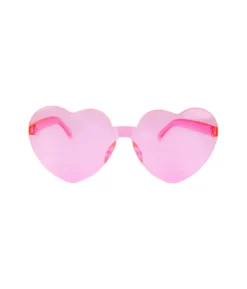 Light Pink Party Heart Glasses 14x6cm 2pc