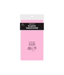 Light Pink Plastic Tablecover 137x274cm