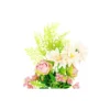 Light Pink Rose And Peach Dahlia Bush 6 Heads 49cm