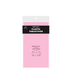 Light Pink Round Plastic Tablecover 213x213cm