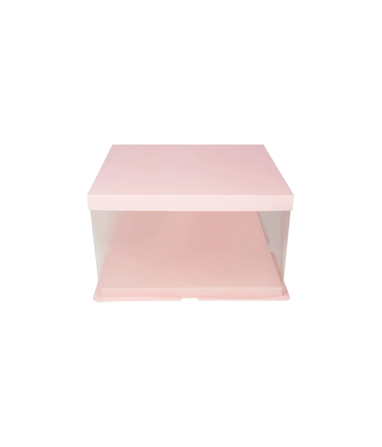 Light Pink Single Layer Transparent Cake Box 6in