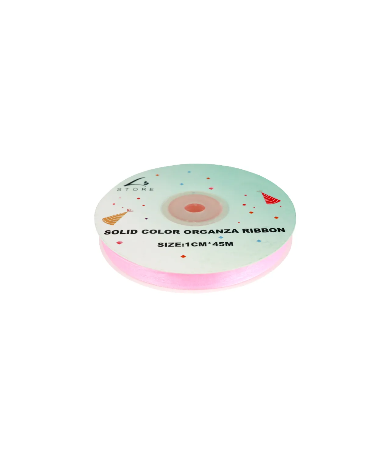 Light Pink Solid Colour Organza Ribbon 1cm