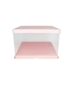 Light Pink Transparent Cake Box 8in