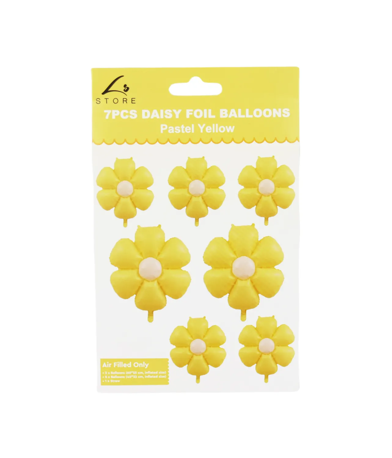 Light Yellow Daisy Foil Balloon 7pc