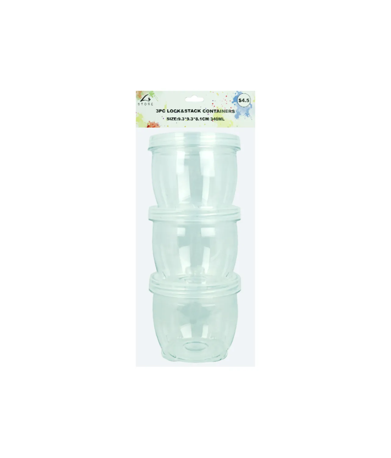 Lock & Stack Container 8cm 3pk