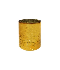 Mercury Gold Cylinder Vase 18cm