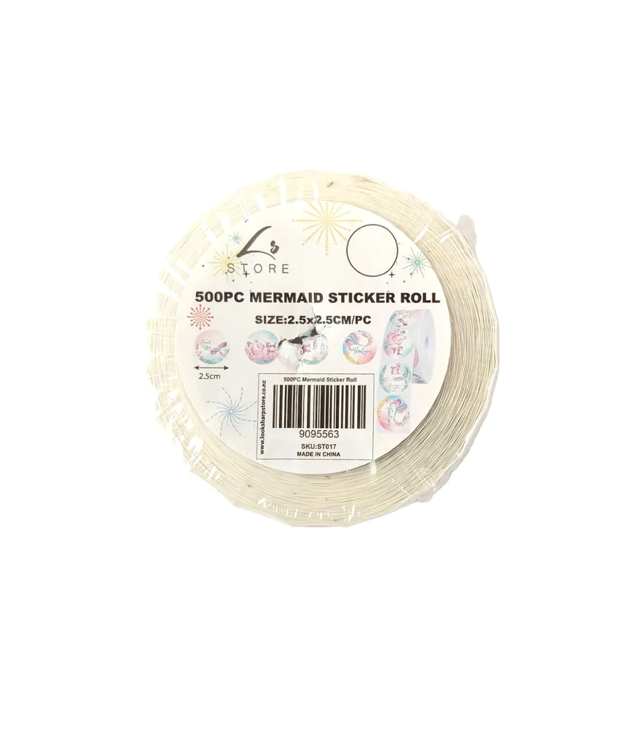 Mermaid Sticker Roll 2.5×2.5cm 500pc