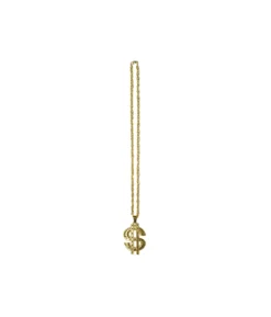 Metal Bling Necklace Gold Dollar Sign