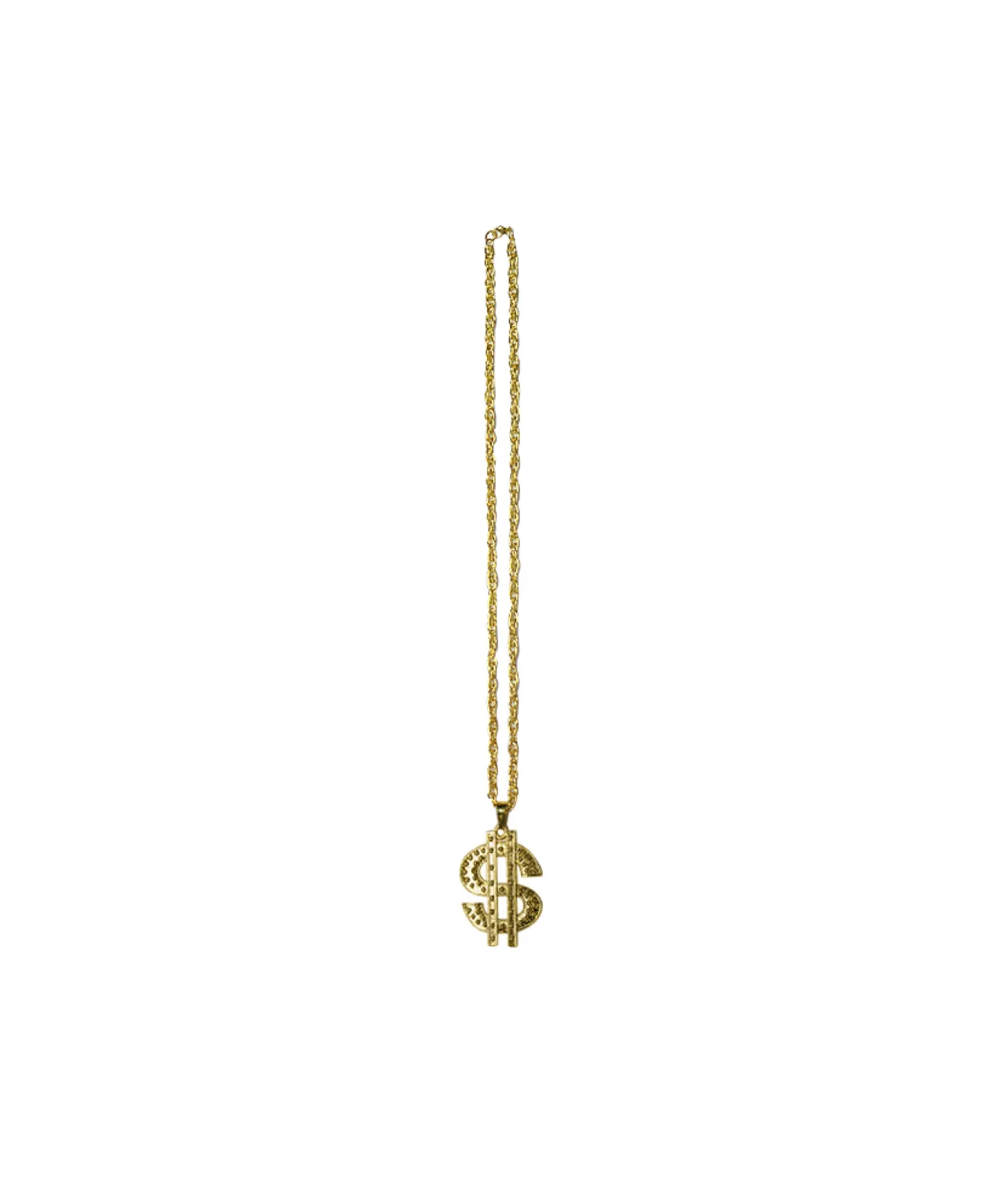 Metal Bling Necklace Gold Dollar Sign