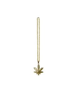 Metal Bling Necklace Gold Leaf