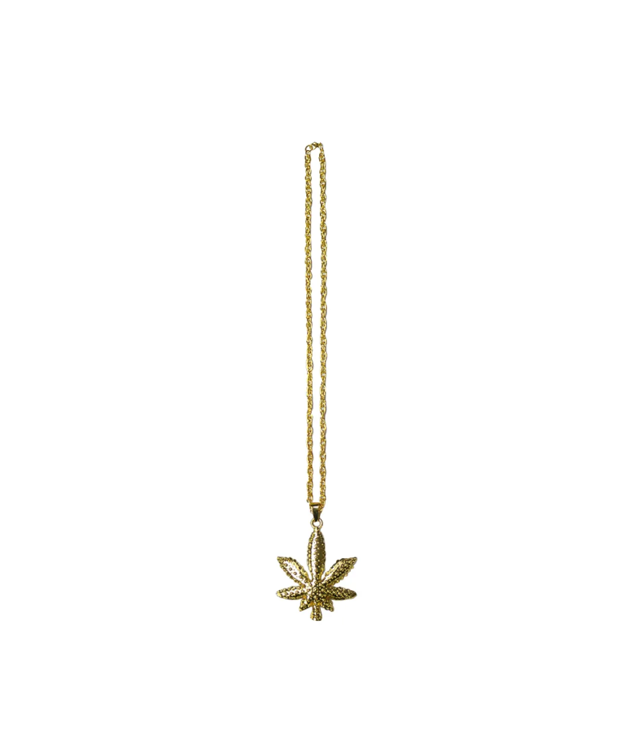 Metal Bling Necklace Gold Leaf
