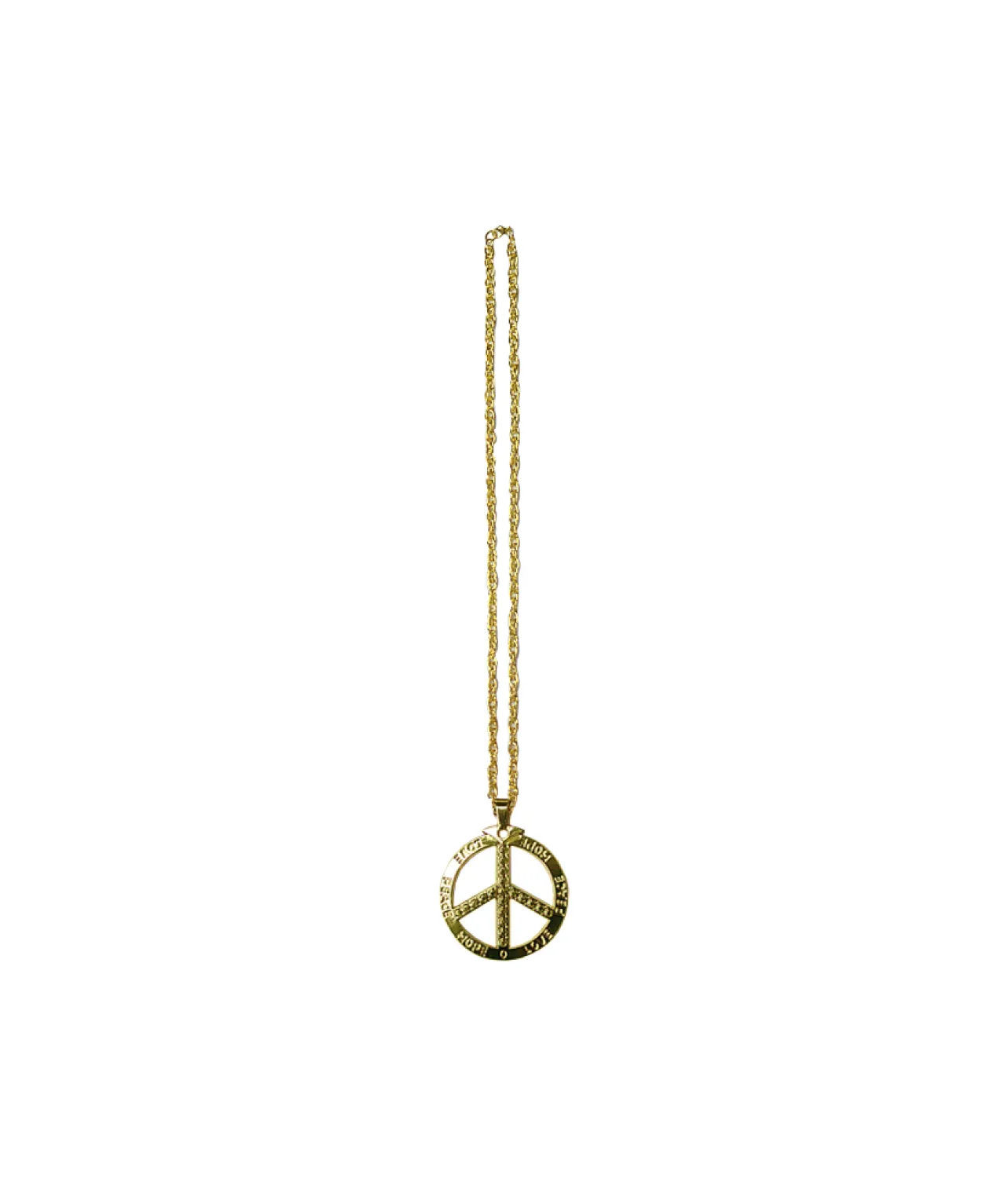 Metal Bling Necklace Gold Peace